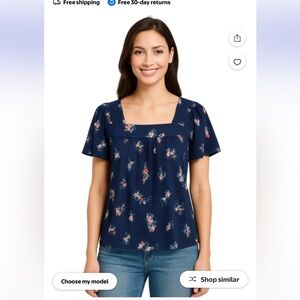 Lucky Brand Square Neck Shirt/Top Size XL